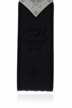 MCM NAVY BLUE Leather keychain