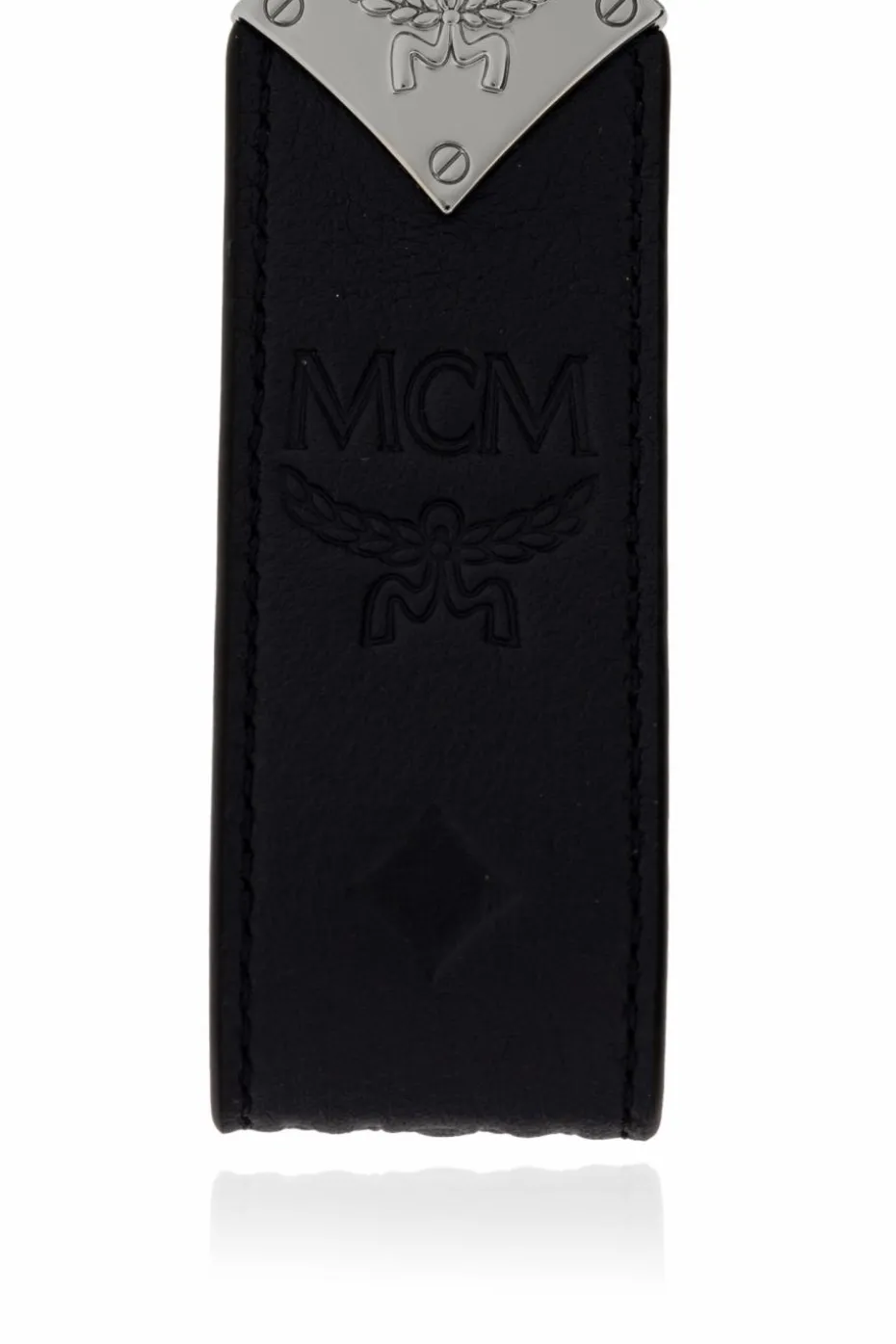 MCM NAVY BLUE Leather keychain
