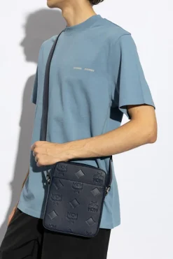 MCM NAVY BLUE Leather shoulder bag