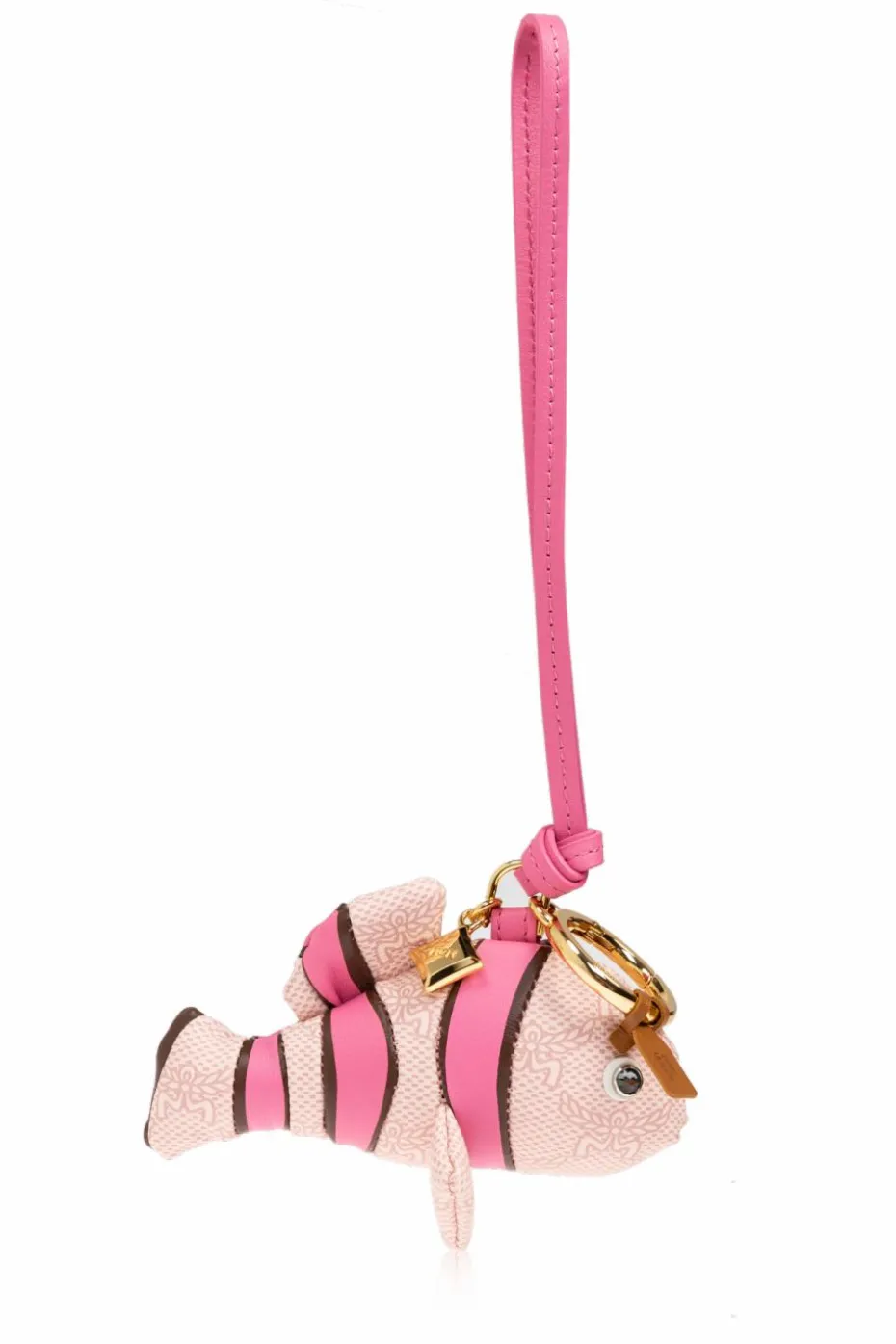 MCM PINK Keychain with fish-shaped charm
