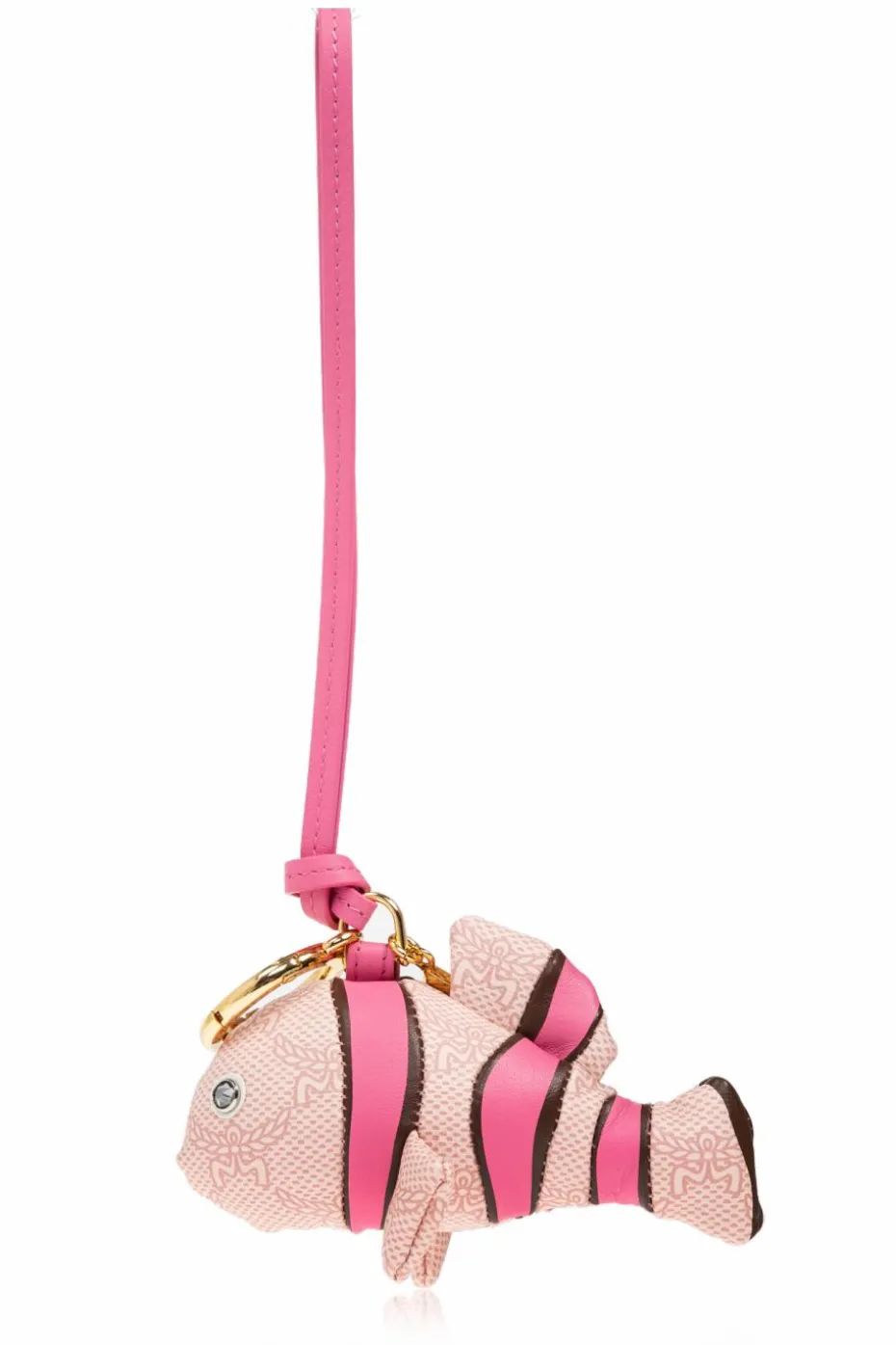 MCM PINK Keychain with fish-shaped charm