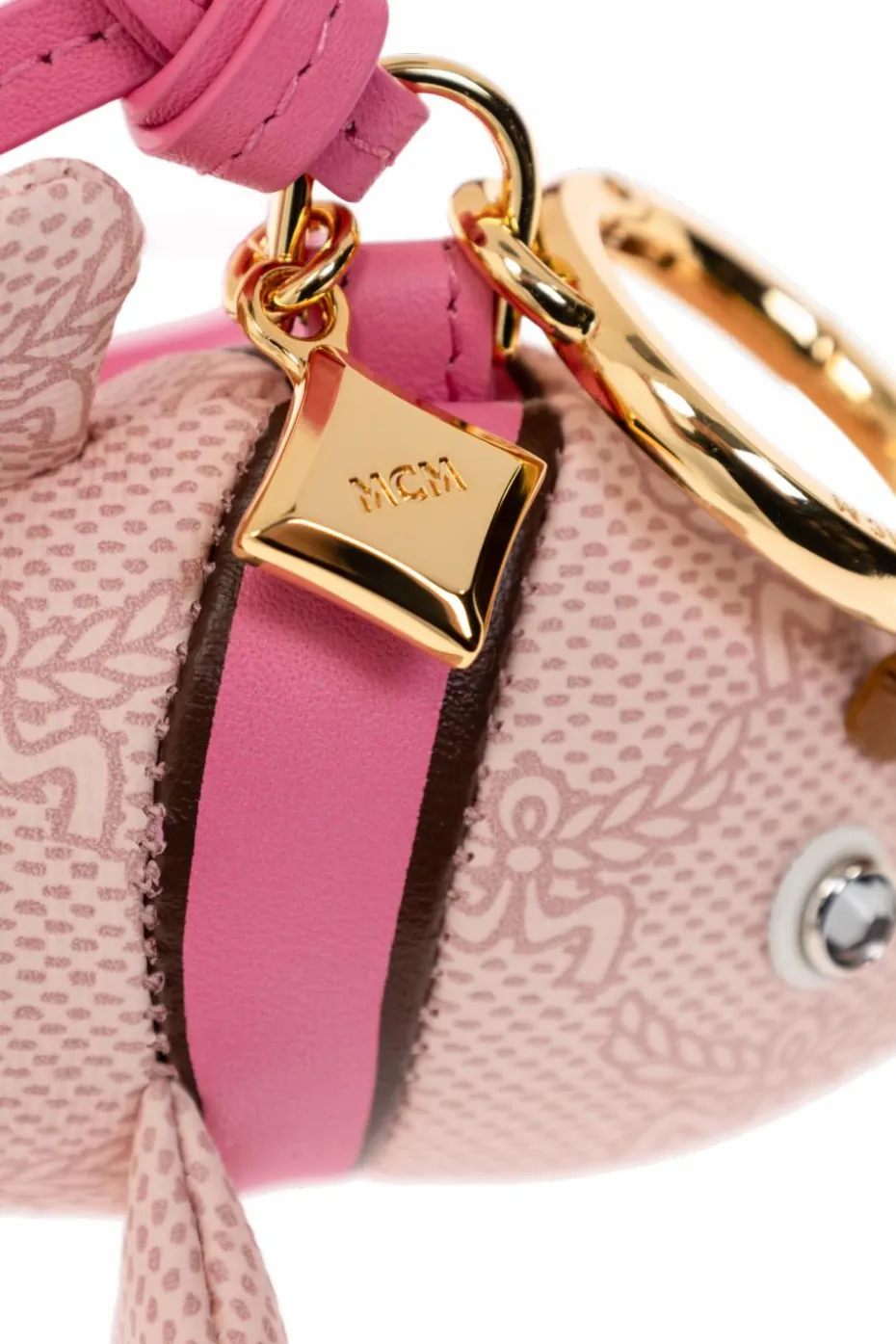 MCM PINK Keychain with fish-shaped charm