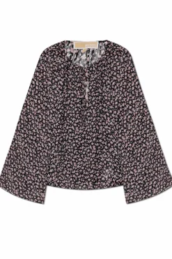 Michael Michael Kors BLACK Floral print top