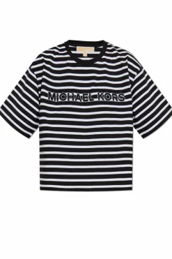 Michael Michael Kors BLACK T-shirt with striped pattern