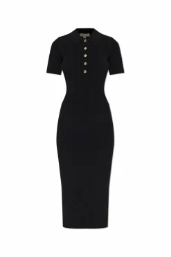 Michael Michael Kors BLACK Ribbed bodycon dress