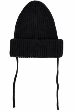 Mini Rodini BLACK Ribbed Hat