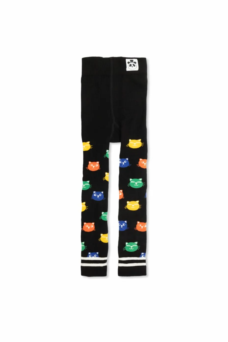Mini Rodini BLACK Tights with cat motif