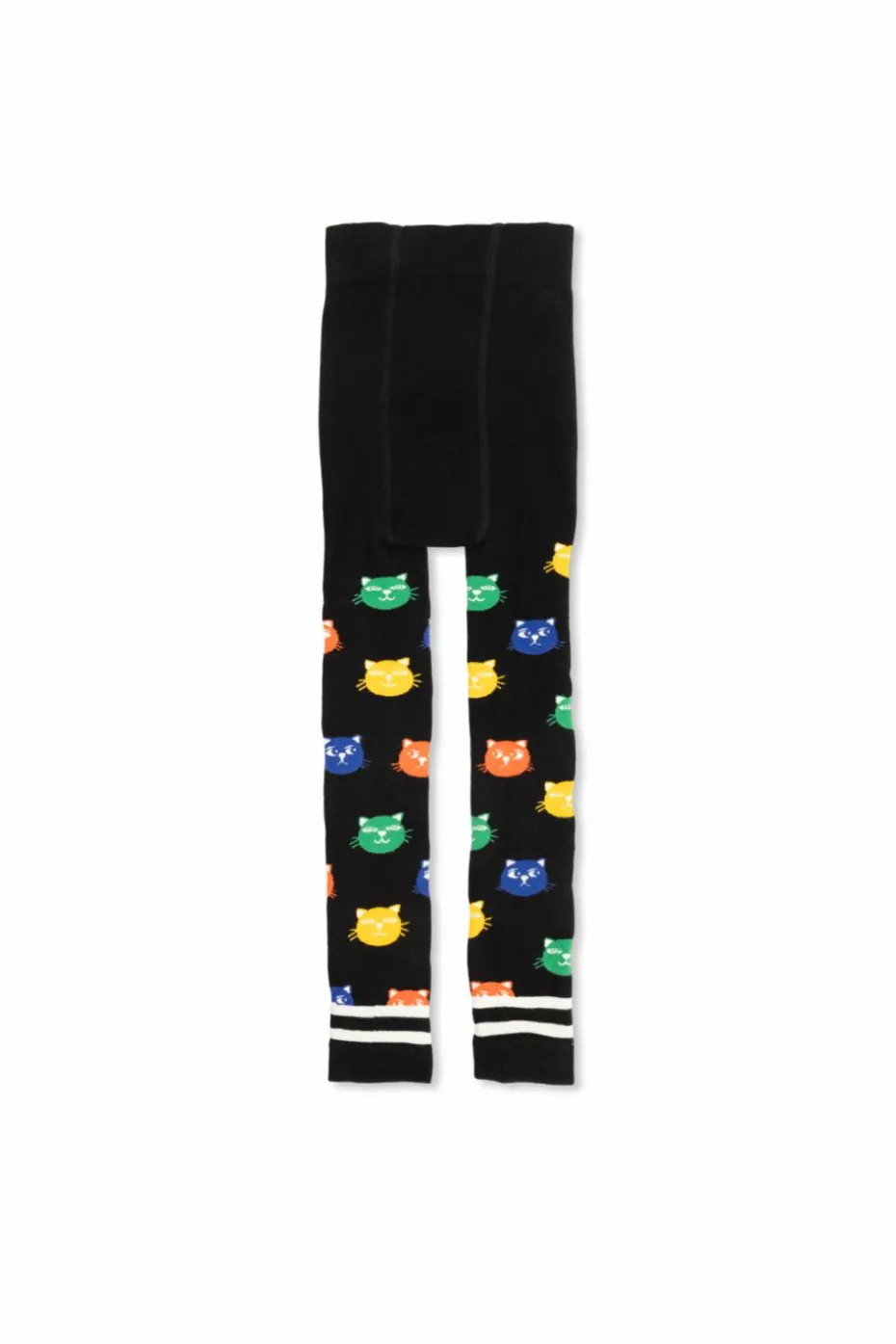 Mini Rodini BLACK Tights with cat motif
