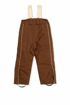 Mini Rodini BROWN Insulated pants with suspenders