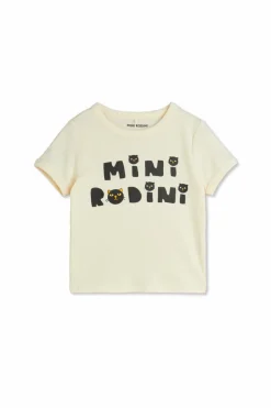 Mini Rodini cream T-shirt with printed logo