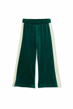 Mini Rodini GREEN Velvet pants with stripes