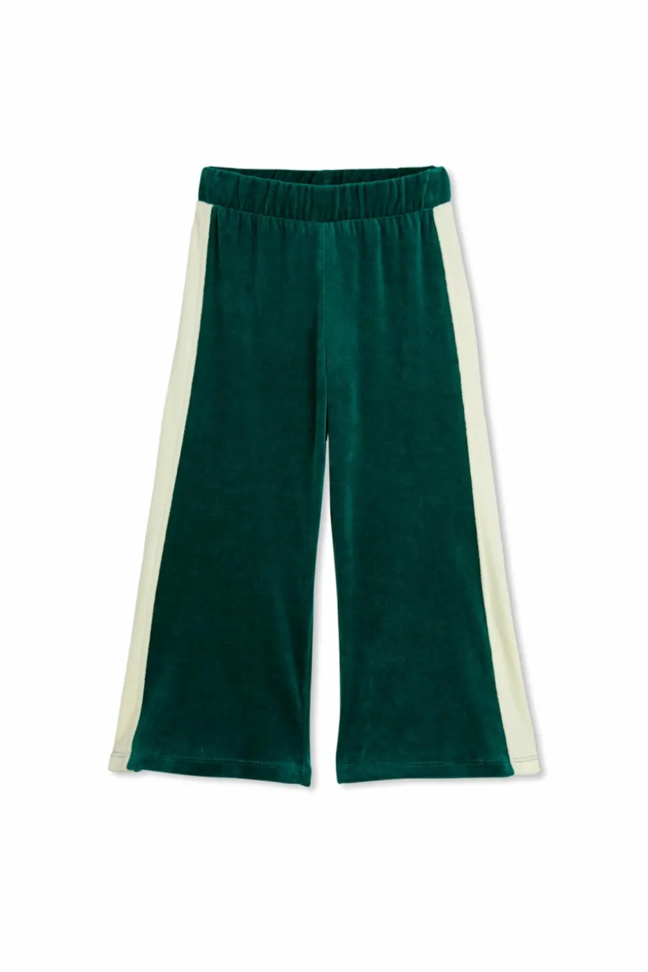 Mini Rodini GREEN Velvet pants with stripes