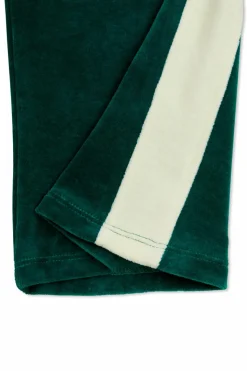 Mini Rodini GREEN Velvet pants with stripes