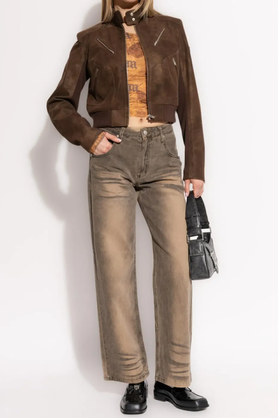 MISBHV BROWN High-waisted jeans
