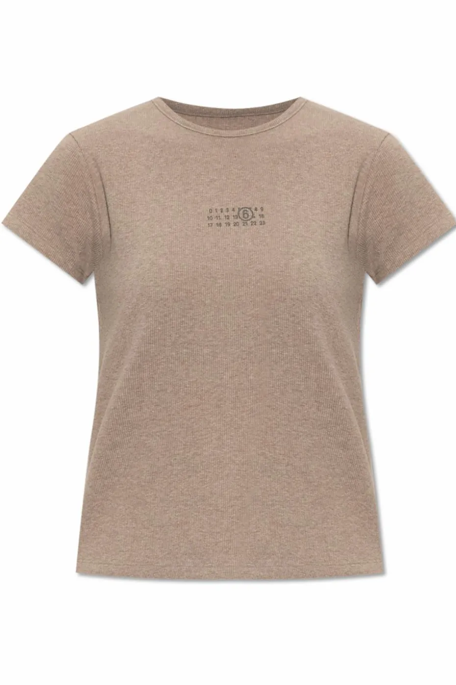 MM6 Maison Margiela beige Ribbed top