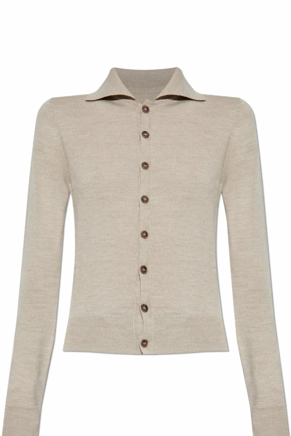 MM6 Maison Margiela beige Cardigan with wool trim