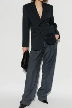 MM6 Maison Margiela BLACK Blazer with woolen trim