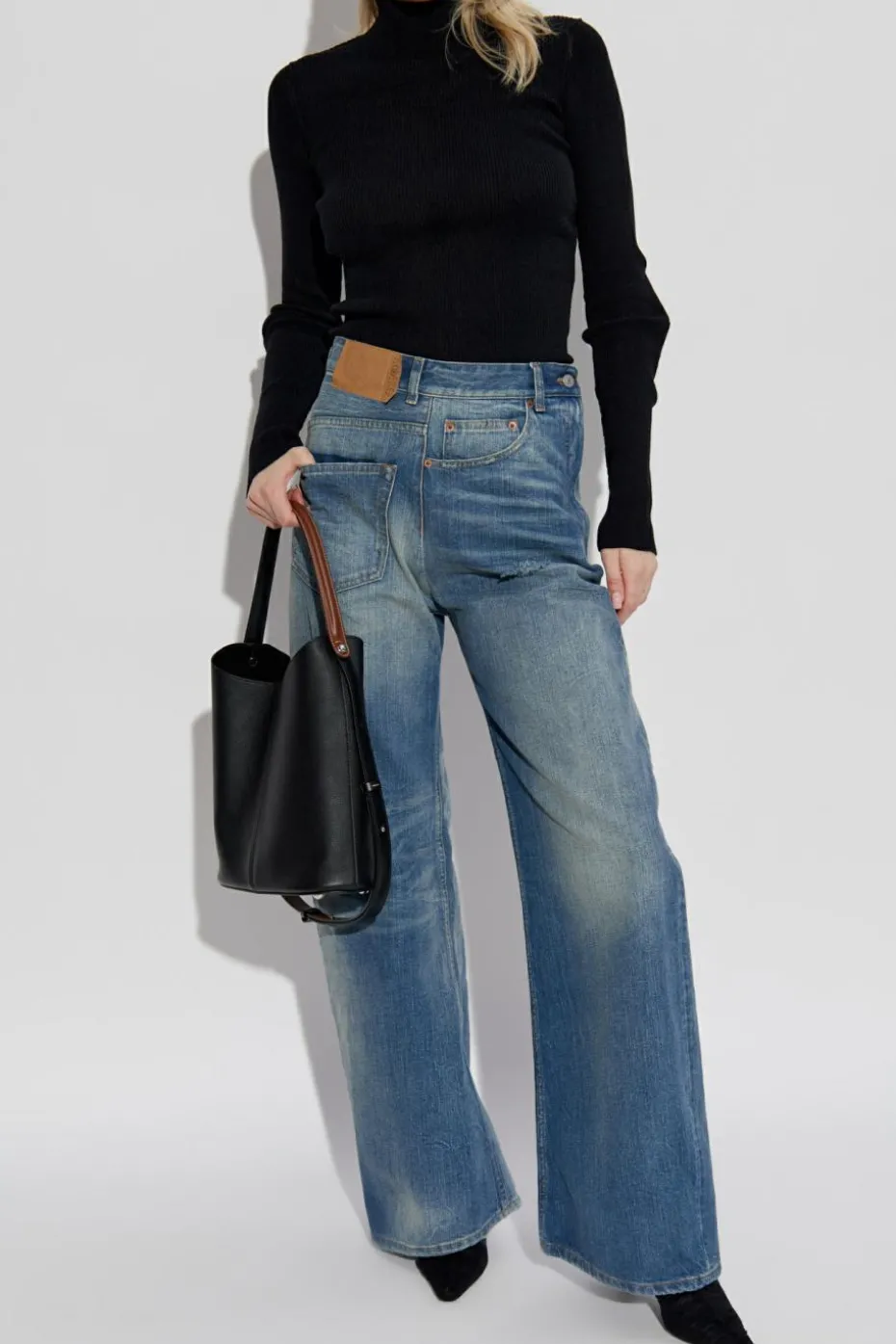 MM6 Maison Margiela BLACK Cotton turtleneck