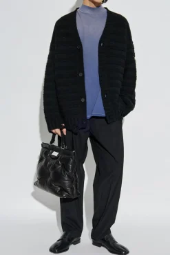 MM6 Maison Margiela BLACK Cardigan with wool trim