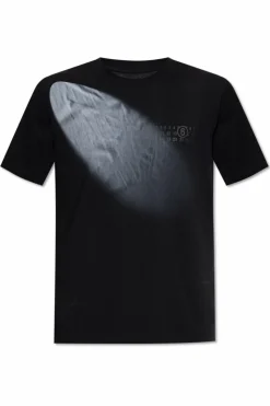 MM6 Maison Margiela BLACK T-shirt with print