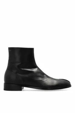 MM6 Maison Margiela BLACK Leather ankle boots