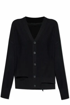 MM6 Maison Margiela BLACK Cardigan with wool trim