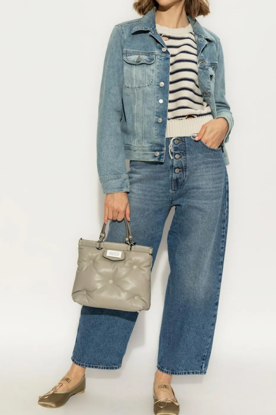 MM6 Maison Margiela BLUE Denim jacket with slit