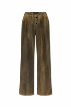 MM6 Maison Margiela BROWN Silk loose-fit pants