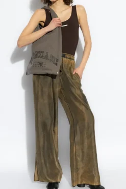 MM6 Maison Margiela BROWN Silk loose-fit pants