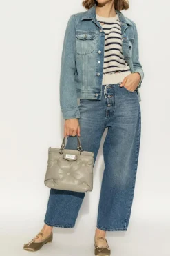 MM6 Maison Margiela cream Sweater with striped pattern