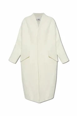 MM6 Maison Margiela cream Wool coat