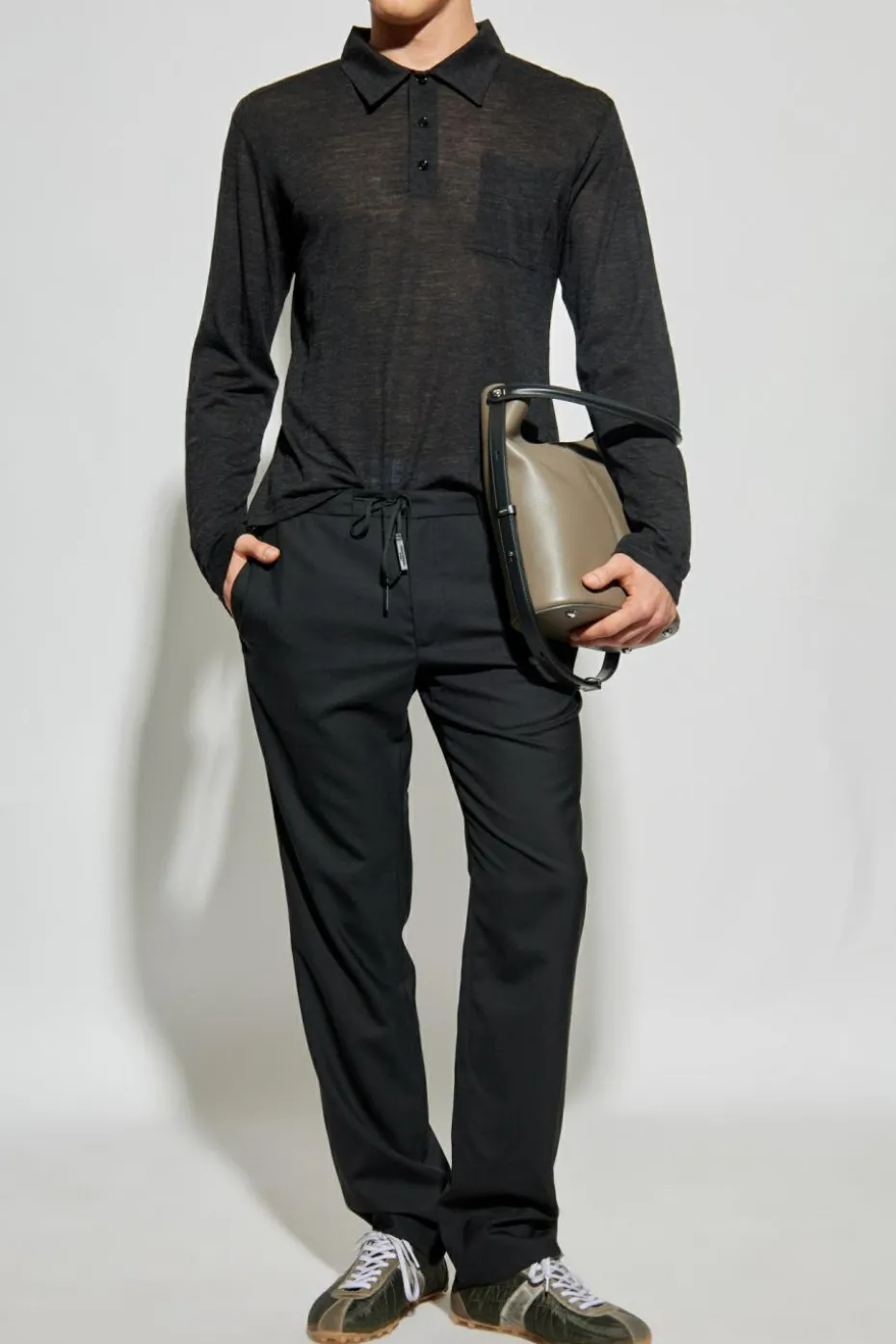 MM6 Maison Margiela GREY Slightly transparent polo