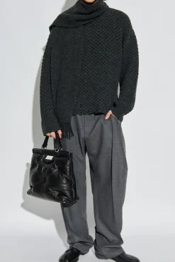 MM6 Maison Margiela GREY Sweater with wool trim