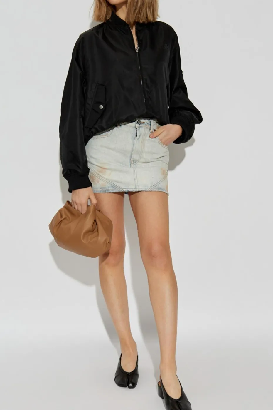 MM6 Maison Margiela light blue Denim skirt with vintage effect