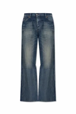 MM6 Maison Margiela NAVY BLUE Jeans with a `vintage` effect