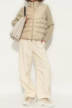 Moncler beige Cardigan with down insert