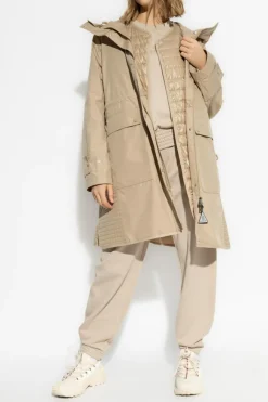 Moncler beige Coat with down vest