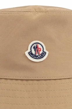 Moncler beige Hat with logo patch