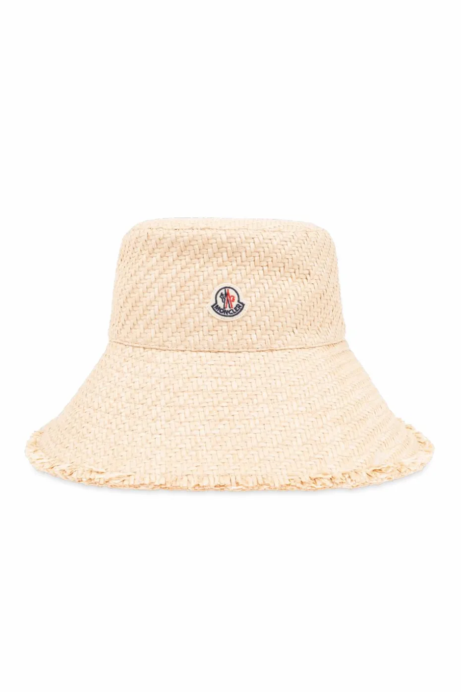Moncler beige Hat with logo patch