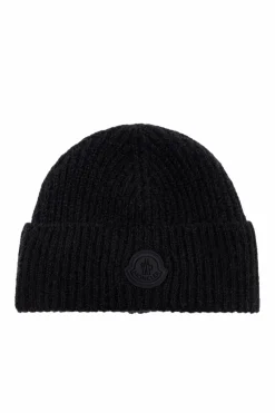 Moncler BLACK Cap with logo patch