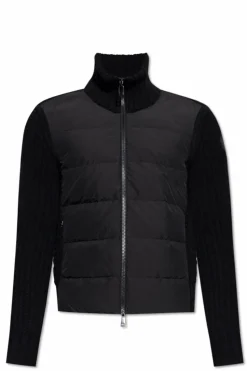 Moncler BLACK Cardigan with quilted front