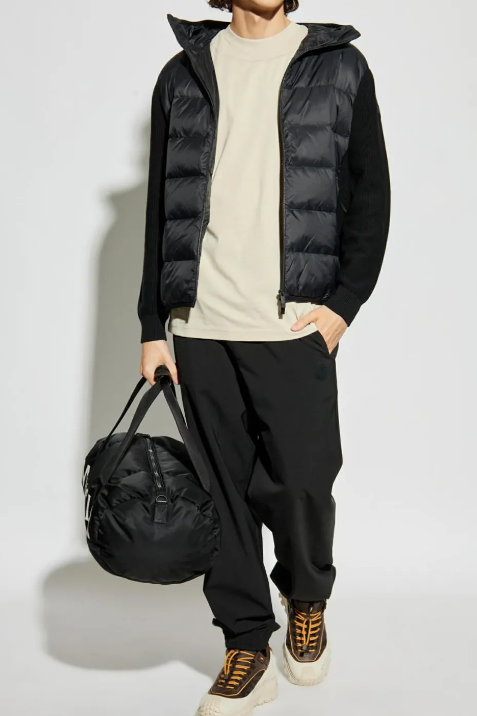 Moncler BLACK Cardigan with down insert