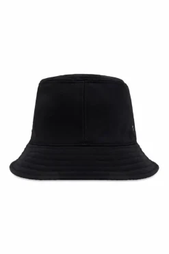 Moncler BLACK Hat with logo patch