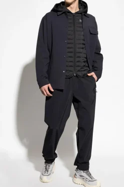 Moncler BLACK Pants with logo patch