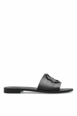Moncler BLACK Slides with logo