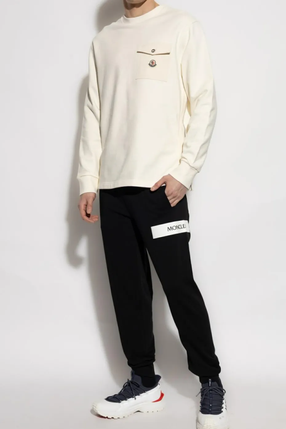 Moncler BLACK Sweatpants with logo patch