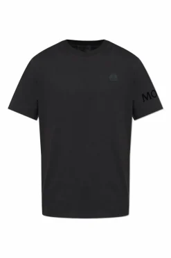 Moncler BLACK T-shirt with logo patch