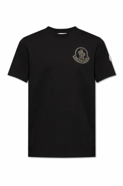 Moncler BLACK T-shirt with printed logo