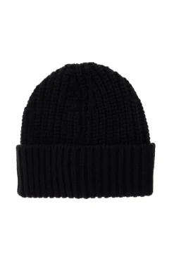 Moncler BLACK Wool beanie with logo patch
