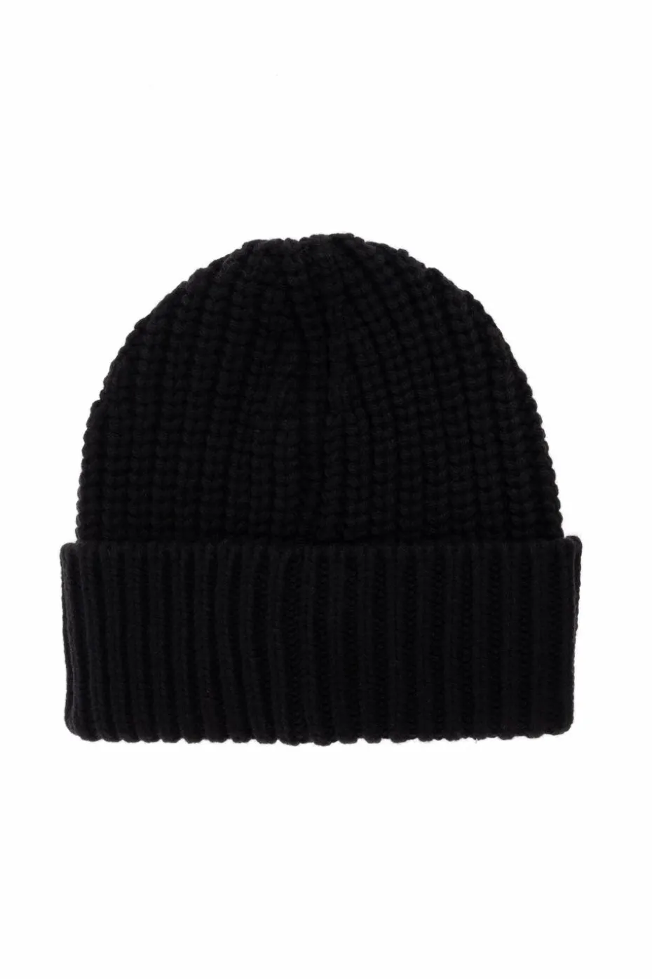 Moncler BLACK Wool beanie with logo patch